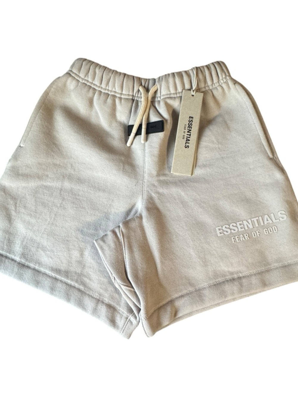 Fear of God Essentials Core Sweatshorts Kids Silver Cloud Size 8 Youth NWT